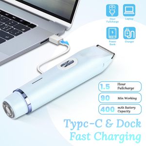 Afeitadora Eléctrica de Doble Cabezal para Mujer, Impermeable, Inalámbrica, para Uso en Seco y Húmedo, Recortadora de Bikini con Estación de Carga USB y Batería - Product Image 4