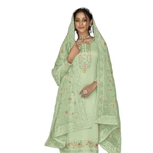 Wholesale OEM Ladies Shalwar Kameez Women Cotton Silk Casual Wear Traditional Pakistani Wears Shalwar Kameez