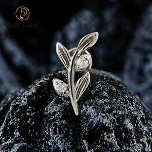 Orecchini a foglia Zirconia Pvd gioielli <span class=keywords><strong>Piercing</strong></span> da <span class=keywords><strong>donna</strong></span> ASTM F136 orecchini alla moda placcati oro orecchio Tragus Flat cartilagini Tragus - Product Image 2