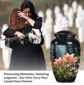 Vibrant Pink Lilies Urn <b>for</b> Human <b>Ashes</b> Decorative Modern Cremation Funeral Custom Memorials Urns - Product Image 5