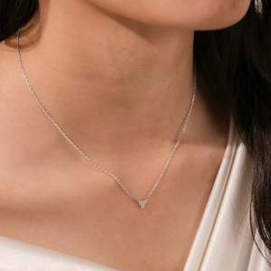 Collar Trio con Diamante Natural de 0.15 CT, Colgante Delicado para Mujer, Joyería Fina Clásica y Minimalista para Uso Diario y Fiestas - Product Image 2