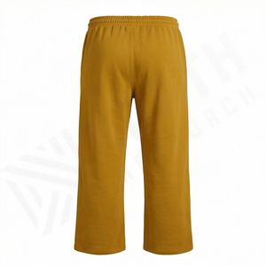 Pantalon de détente pour homme en jersey biologique, couleur personnalisée, anti-froissement, uni, teint, coupe ultra décontractée, jambe droite, décontracté - Product Image 2