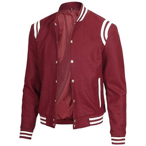 Chaqueta de béisbol de lana con estampado personalizado para hombre, chaqueta de manga larga Varsity Letterman con cuello, chaquetas lisas en blanco para hombre, bordado chenile - Product Image 1