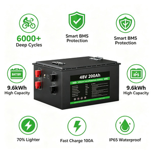 Paquete de Baterías de Litio LiFePO4 de 48V 200Ah, 10kWh, Ciclo Profundo, para Almacenamiento de Energía Solar, Carritos de Golf, RV, Sistemas Marinos y Fuera de la Red - Product Image 4