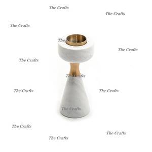 Set Of Two <b>Square</b> Shape <b>Candle</b> Stand In Marble And Metal <b>Candle</b> Holder For Home And Hotel Decoration Use - Product Image 4