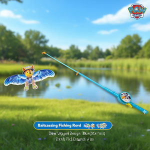 Baitcasting Fishing <b>Rod</b> 70cm Dragon Design 30cm Paw Patrol Extension Lure Fishing Medium EVA Handle Freshwater Fish - Product Image 3