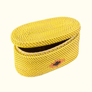 Boîte ovale décorative avec couvercle, boîte de rangement artisanale, écologique, naturelle, décoration intérieure et extérieure, vente en gros du Vietnam - Product Image 1