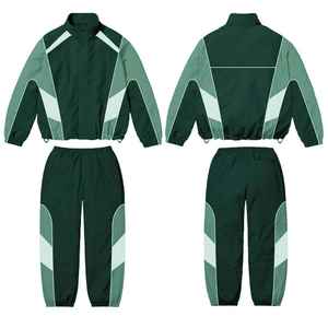Oem Custom Logo Printed Woven Softshell Spandex/Polyester Winter Windbreaker Jacket and <b>Pant</b> Two-Piece Set Men Tracksuit - Product Image 4