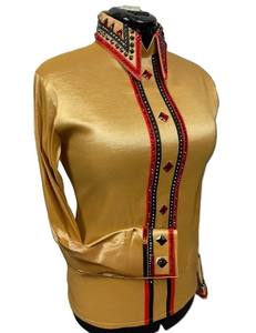 Rétro personnalisé Western Pleasure Show Shirt Rodeo Queen Rail vêtements d'équitation pour les femmes - Product Image 2