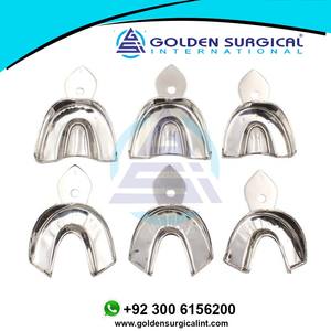 Bandejas para Impresiones Dentales de Acero Inoxidable, sin Orificio, Autoclavables, Herramientas de Odontología - Product Image 6