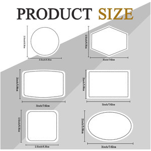 Patchs en cuir de chapeau rustique personnalisables à 6 formes avec fer adhésif sur presse à chaud Laser sergé gravure sur tissu Options de couture - Product Image 2