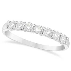Anillo de Compromiso con Siete Diamantes en Oro Blanco de 14k, Anillo de Diamantes de 0.50ct - Product Image 1
