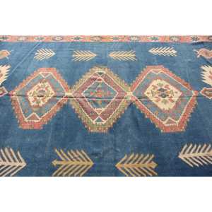 Alfombra Turca de 9.6x13 pies, Alfombra Vintage, Alfombra de Lana con Puntos Azules - Product Image 4