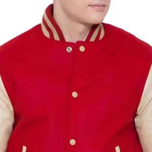 Veste universitaire décontractée, coupe ajustée, bomber, veste de baseball, veste universitaire en laine pour hommes - Product Image 5