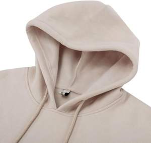 Women's Long Sleeve Fleece <b>Crop</b> <b>Top</b> Sweatshirt with Cropped Hood Embroidered Polyester Cotton for Winter - Product Image 4