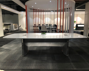 Luxury High Gloss White Conference <b>Table</b> Modern 8 10 Person Meeting <b>Table</b> Boardroom Furniture With Cable Management - Product Image 2