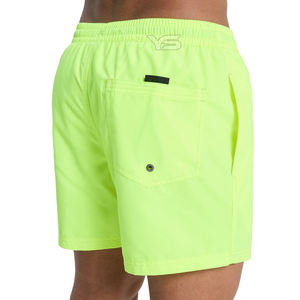 กางเกงขาสั้นออกกำลังกายแบบลำลองของผู้ชายกางเกงเอวสูงปานกลางทำจากผ้าฝ้าย100% มีเชือกผูกกันรอยยับย้อมธรรมดา - Product Image 4