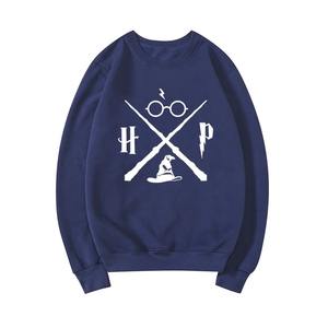 Sweat-shirt à capuche unisexe 100% coton brodé avec motif baguette magique HP, manches longues, streetwear, haut imprimé, col imprimé - Product Image 4