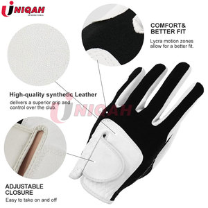Gants de golf pour droitier de qualité supérieure pour hommes Fermeture ajustable Noir Blanc Cuir synthétique Cabretta PU Gants de golf pour gaucher-Sports - Product Image 2
