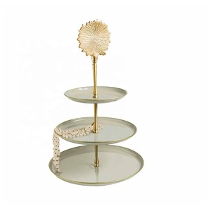 Recién llegado, soporte de pastel recubierto de polvo de aluminio y acero de 3 niveles hecho a mano, elegante soporte de exhibición de postres de frutas de Metal, herramienta de cocina - Product Image 5