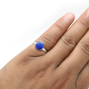 Lapis Lazuli แหวนอัญมนีดีไซน์วินเทจแหวนหรูหราทำมือ925เงินแท้ของขวัญพลอยรักษาสำหรับเธอเป็นจำนวนมาก - Product Image 3