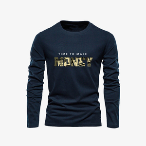 Sudadera de cuello redondo de gran tamaño de algodón 100% de alta calidad para hombre, camisa deportiva cómoda suave personalizada con estampado de letras - Product Image 3