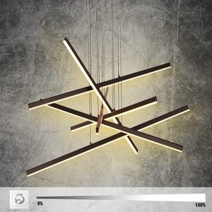 Exclusive Offer: Dimmable LED Linear <b>Chandelier</b>, 6-Light Adjustable Pendant Fixture - Product Image 1