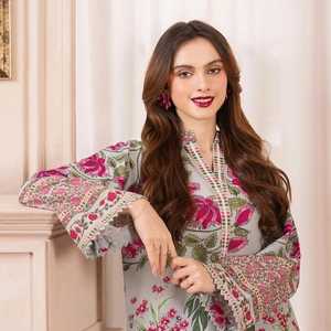 ชุดสนามหญ้า2ชิ้นลายชาวปากีสถานปักพื้นเมืองสำหรับผู้หญิงชุดเสื้อผ้าสไตล์อินเดีย - Product Image 4