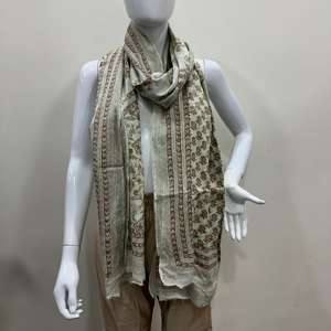 Stole traditionnelle d'été, dupatta indien fait à la main, stole imprimée, écharpe en coton pour femmes, châle, dupatta en coton imprimé, dupatta en mulmul - Product Image 2