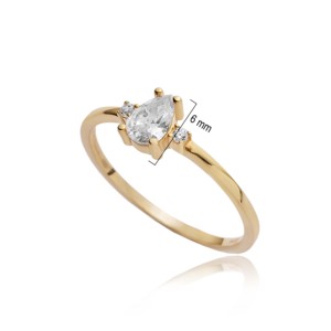 Anillo con Cristales de Circonia Cúbica en Forma de Gota de Pera, Joyería de Plata de Ley 925 Hecha a Mano en Turquía, Venta al Por Mayor para Bodas y Fiestas - Product Image 5
