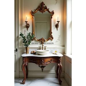 Miroir de sol en laiton pur plaqué or fait à la main écologique au design moderne avec taille et forme personnalisables pour une utilisation dans la chambre à coucher - Product Image 5