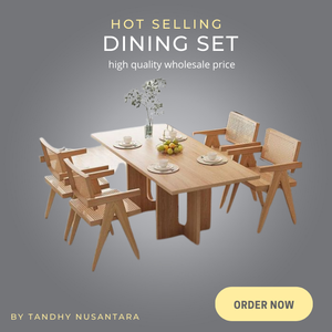 Ensemble de salle à manger en bois massif de qualité supérieure avec 4 chaises, table à manger en bois de haute qualité pour restaurant et salle à manger - Product Image 4