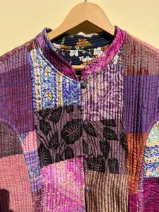 Chaquetas acolchadas de retazos de algodón Floral estilo bohemio Otoño Invierno chaqueta abrigo Streetwear Boho acolchado chaqueta Reversible - Product Image 2