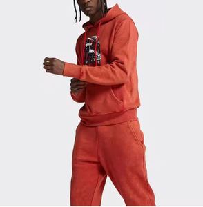 เสื้อวอร์มแบบสวมหัวสำหรับผู้ชายชุดวิ่งออกกำลังกายแบบล้างกรด - Product Image 4