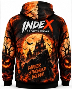 Index Men's Hooded <b>Sweatshirt</b> <b>Halloween</b> Pumpkin Print Casual Sportswear Autumn Wear Regular Fit - Product Image 2