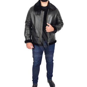 Veste en cuir réversible pour homme, très vendue, confortable, entièrement noire, professionnelle, en laine pour l'hiver, respirante, look tendance - Product Image 2