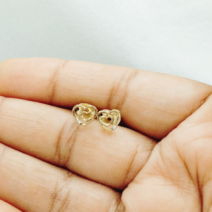 High Fashionable 18K <b>Gold</b> Filled <b>Heart</b> Pendant Stud <b>Earrings</b> New Trendy Ethnic Style with Zircon for Daily Partywear Engagement - Product Image 4