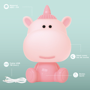 Lampada LED per bambini Unicorno USB Rossa (GSC 202805011) - Product Image 5