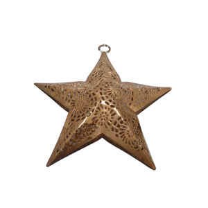 Ornement mural en forme d'étoile en métal argenté décoratif fait à la main pour la maison. - Product Image 2