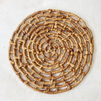 Sous-plats en fibre écologique pour mariage, accessoires de décoration de table, tapis de table tissés en jacinthe d'eau