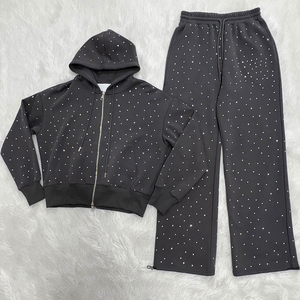High quality and Logo Design Men Rhinestone <b>Tracksuit</b> Custom Sports Wear Long Sleeves Men Rhinestone <b>Tracksuit</b> Customized Colors - Product Image 1