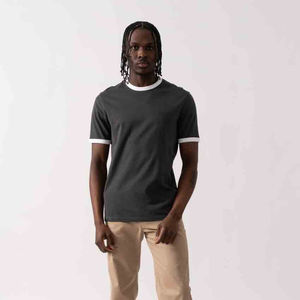 เสื้อยืดคอตตอน 100% ทรงปกติ สวมใส่สบาย ผลิตจากผ้าถักที่เป็นมิตรกับสิ่งแวดล้อม แห้งเร็ว สำหรับผู้ชาย เนื้อผ้าหนา ผลิตในประเทศปากีสถาน พร้อมโลโก้แบบกำหนดเอง - Product Image 3