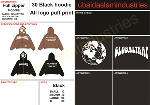 Nouveau design 2025 – Sweat à capuche Y2K pour homme en molleton 100 % polyester, coupe régulière, logo 3D intégral, fermeture éclair intégrale, effet gonflé, idéal pour l'hiver - Product Image 6