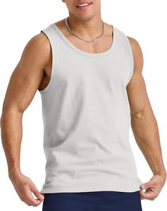 Camiseta sin mangas informal 100% de algodón para hombre, tejido de punto transpirable con decoración de botones y característica única de agujero - Product Image 2