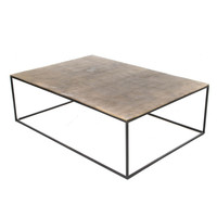 Table basse en métal Offre Spéciale finition dorée Table centrale rectangulaire à faible hauteur pour salon Rom et chambre à coucher