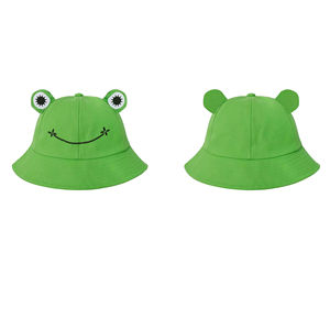 Personnalisé de haute qualité nouveauté femmes hommes adultes adolescents coton pêcheur mignon drôle grenouille seau chapeau - Product Image 2