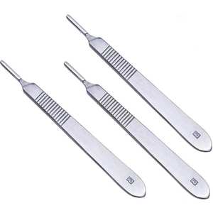 Poignée de scalpel manuelle d'outil chirurgical d'acier inoxydable de n ° 3 réutilisable pour des instruments chirurgicaux de forceps d'usage vétérinaire médical - Product Image 1