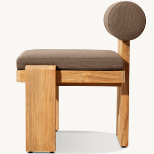 Silla sin brazos de madera de teca con espuma suave de buena calidad para la terraza o la piscina, cómoda y duradera. - Product Image 2