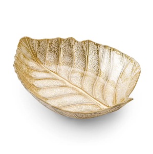 Vaisselle décorative en aluminium de plateau d'or de conception de feuille texturée pour la vaisselle et les plateaux de service de concepteur d'hôtel - Product Image 3