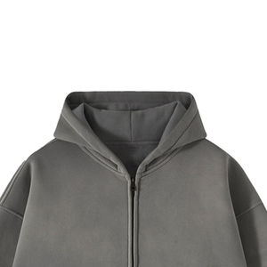 Los más vendidos hombres ácido lavado gota hombro negro cremallera sudaderas con capucha 100% algodón polar en blanco liso frente bolsillo hecho en Pakistán - Product Image 5